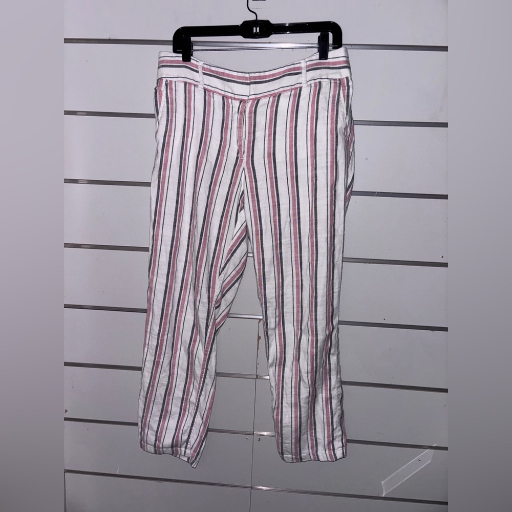LOFT Multicolor Striped Cropped Pants